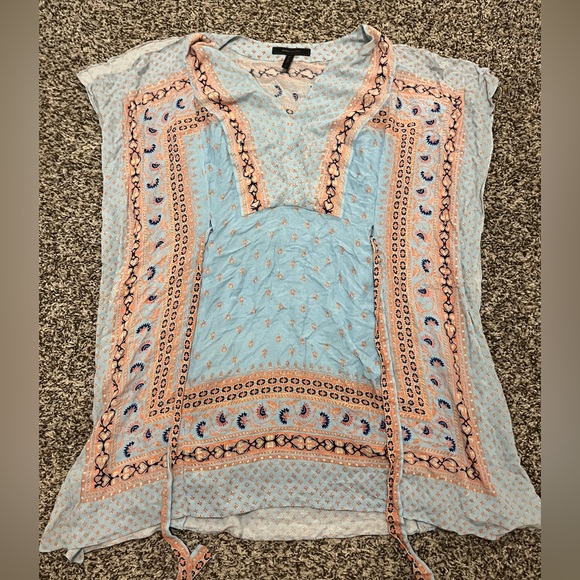 BCBGMaxAzria Dresses & Skirts - BCBGMaxAzria Light Blue and Peach Boho Dress